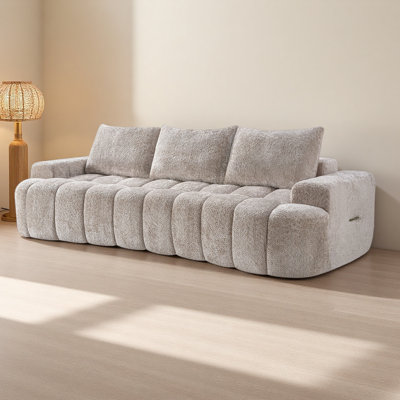 Canapé modulaire incurvé à l'avant très grand de 100 po, canapé Boucle 3 places en forme de nuage avec mousse haute résilience, facile à déplacer et à expédier
