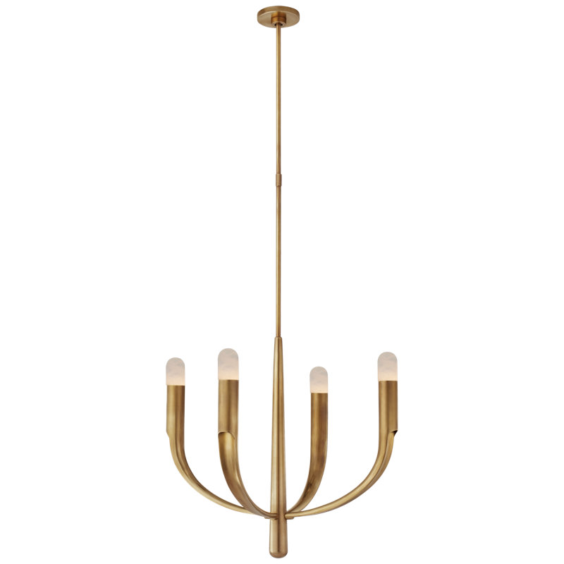 Verso 4 - Light LED Chandelier, Antique-Burnished Brass