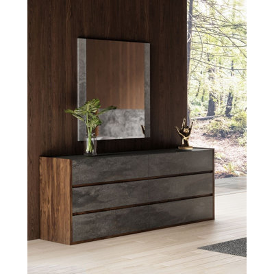 Rido Modern Walnut & Stucco Dresser