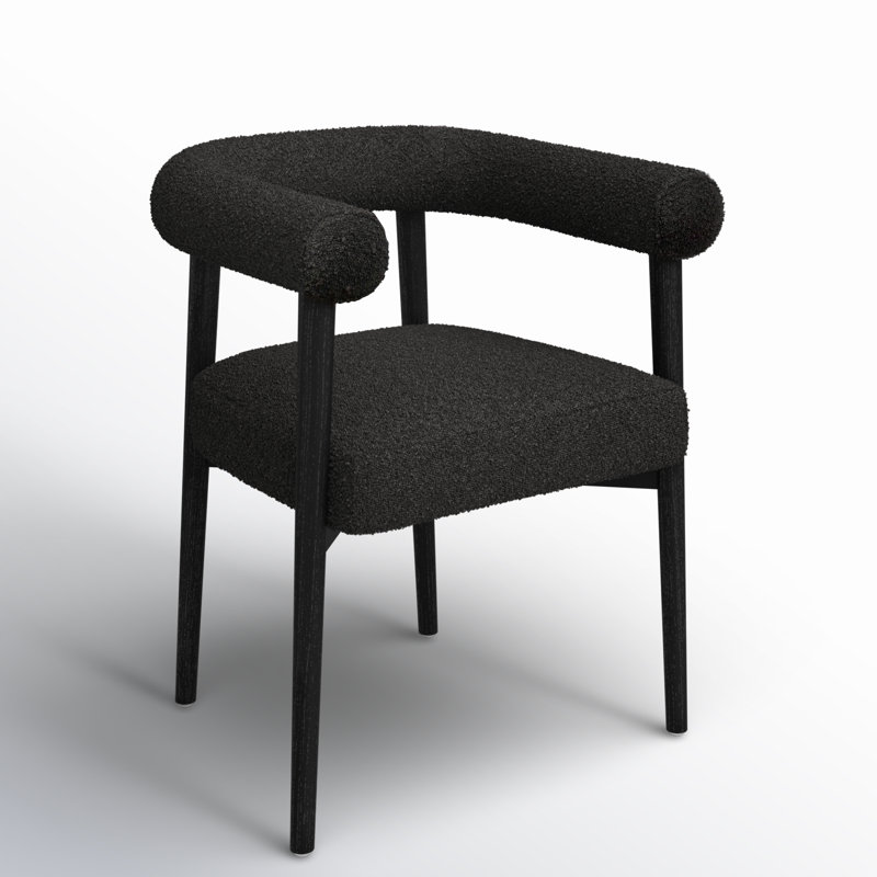 19'' H Upholstered Armchair, Black, Black