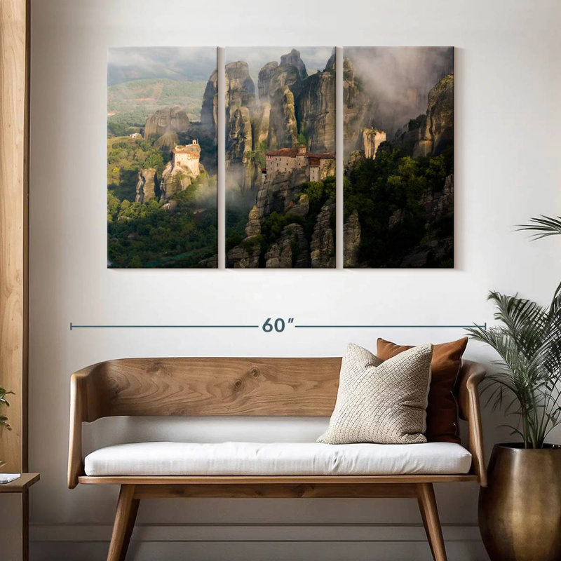 Adella Greek Meteora Monastery, 32" H x 50" W