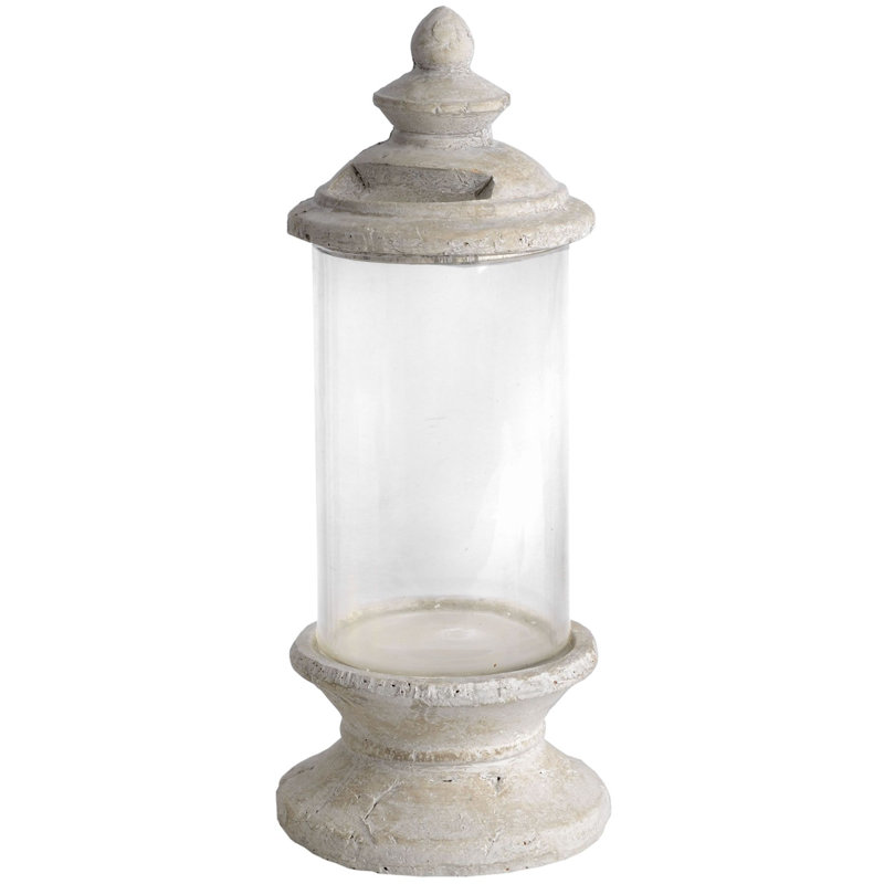Tabletop Hurricane, Cream, 44cm H x 17cm W x 17cm D