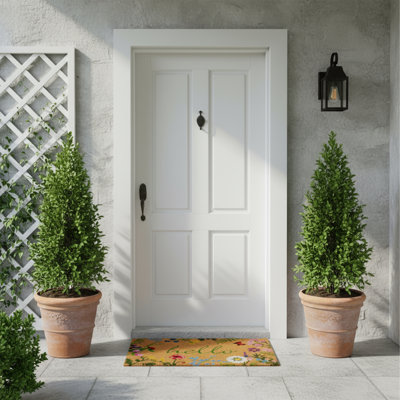 Mendelson Non-Slip Floral Doormat