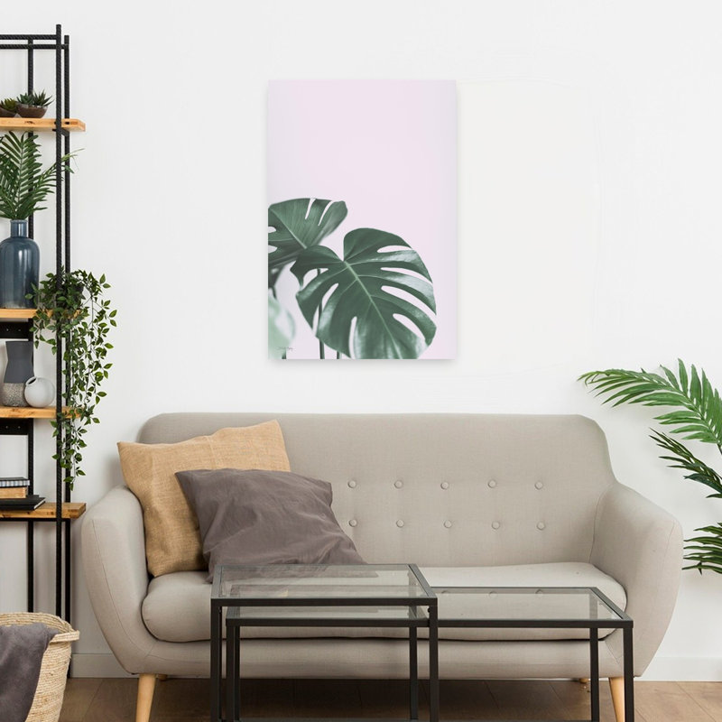 Art abstrait de paysage tropical arrivant, H 24 po x l 16 po
