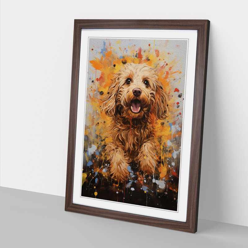 Single Picture Frame Print on Wood, 64cm H x 46cm W, Walnut Framed