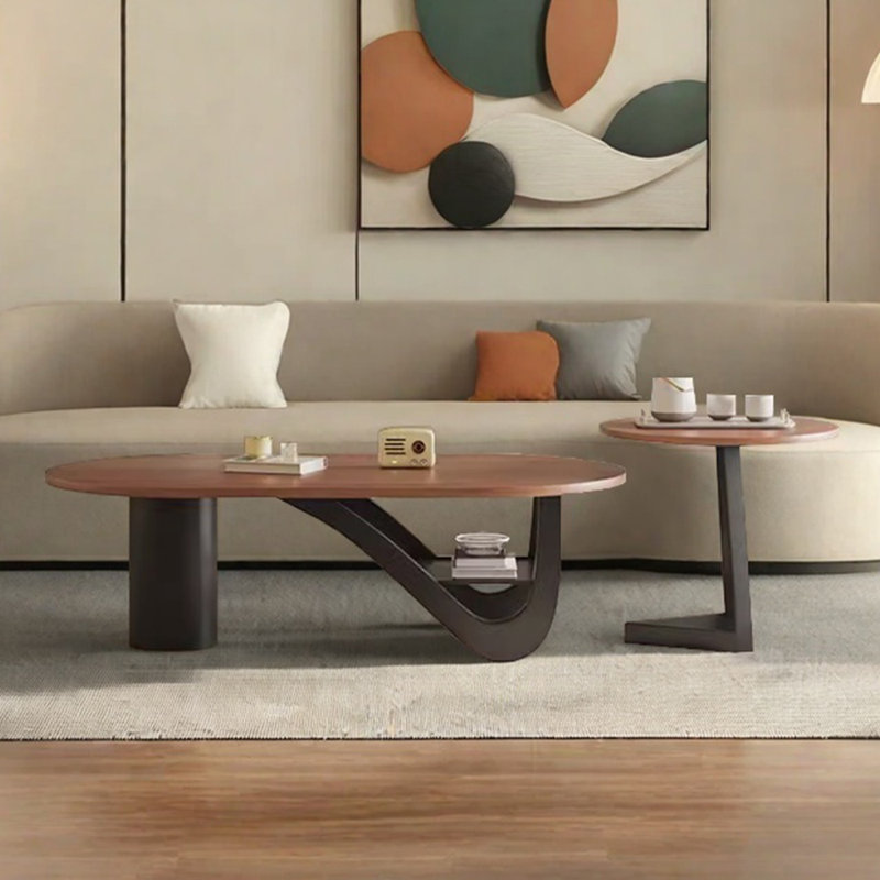 Retro design personalized coffee table, 16.53" H x 51.18" L x 23.62" W