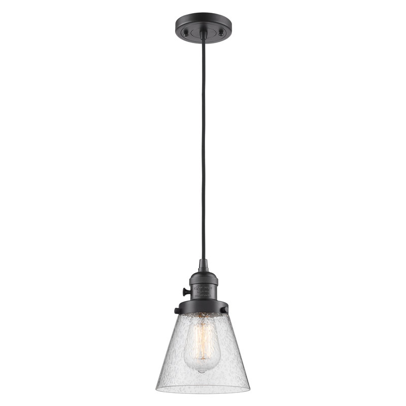 Luminaire suspendu en forme de globe à 1 lumière Angjelina, H 129,13 po x l 6,25 po x P 6,25 po, Bronze frotté à l'huile, DEL