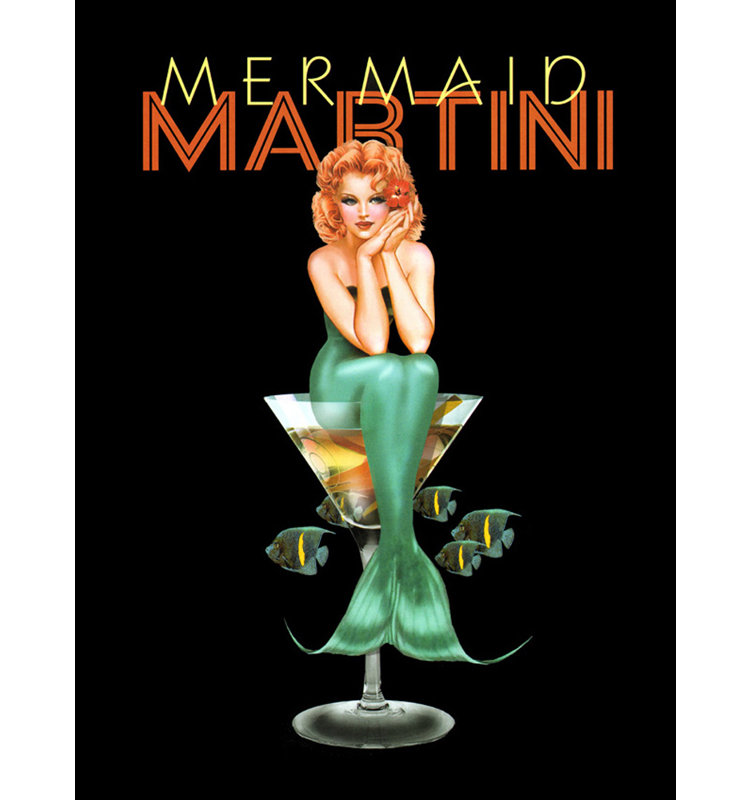 Martini sirène, H 18 po x l 14 po