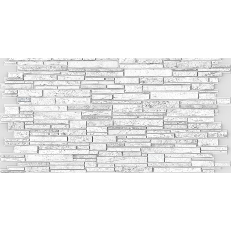 Panneau mural 3D blanc / gris 19 po x 39 po Falkirk Renfrew II (paquet de 1)