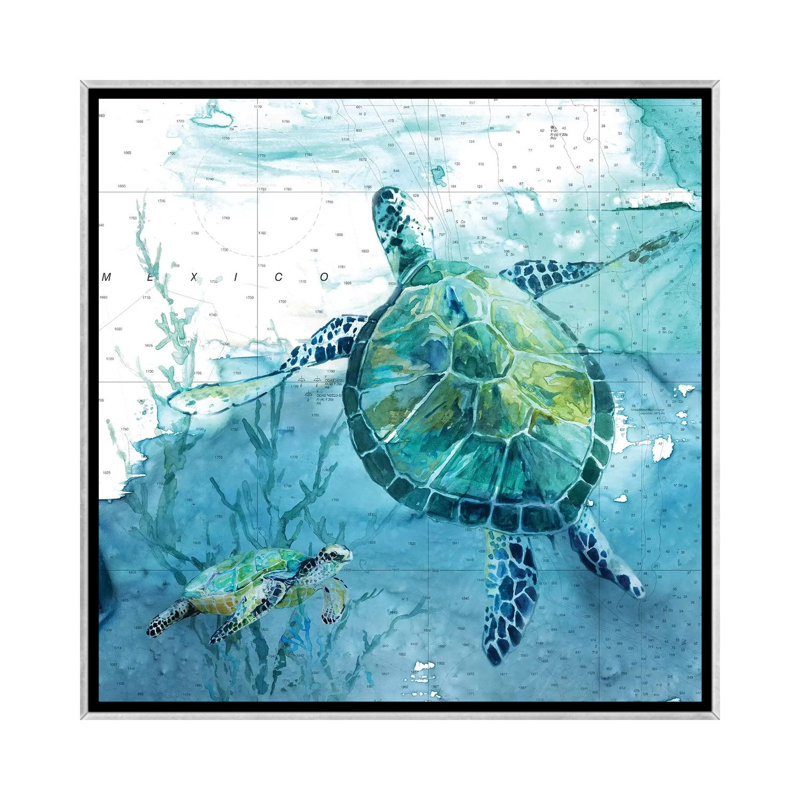 « Island Swim II » par Carol Robinson, reproduction d’art, Pas de tapis, H 26 po x l 26 po x P 1,5 po
