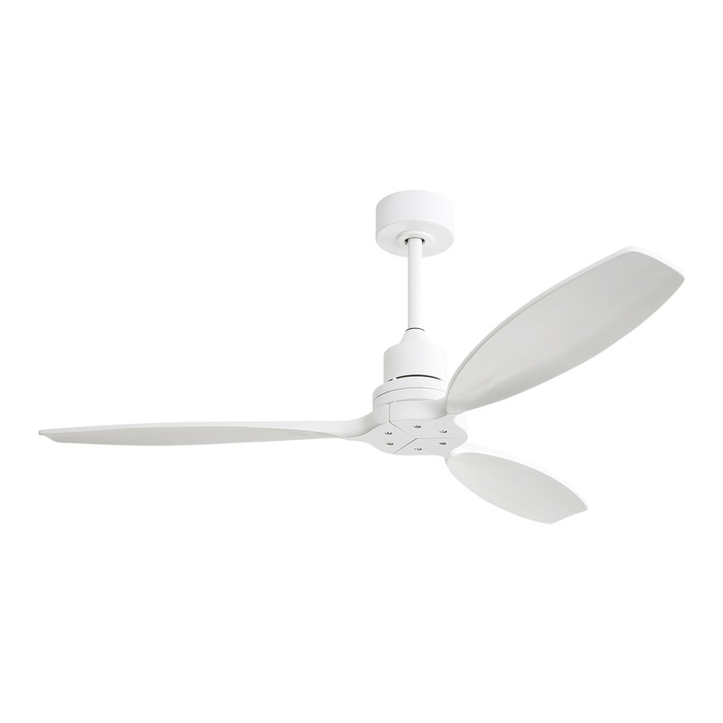 Ventilateur de plafond à profil bas en bois 52 pouces avec télécommande à 6 vitesses pour salon de patio