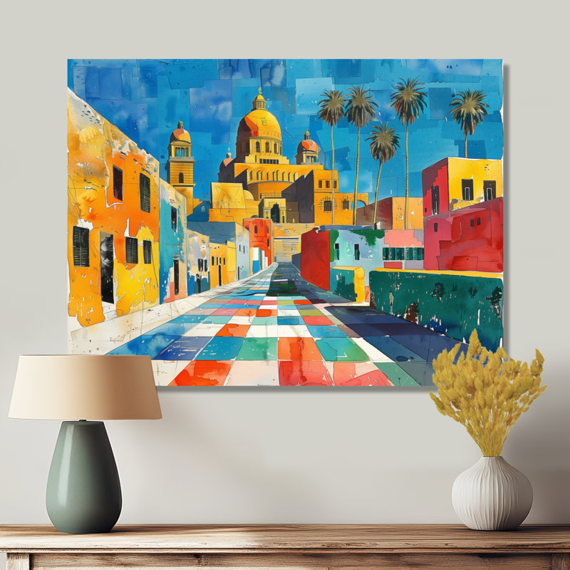 Le Caire, Égypte, paysage urbain en été II - Bâtiments de la ville, art mural, salon, Toile tendue, H 30 po x l 40 po
