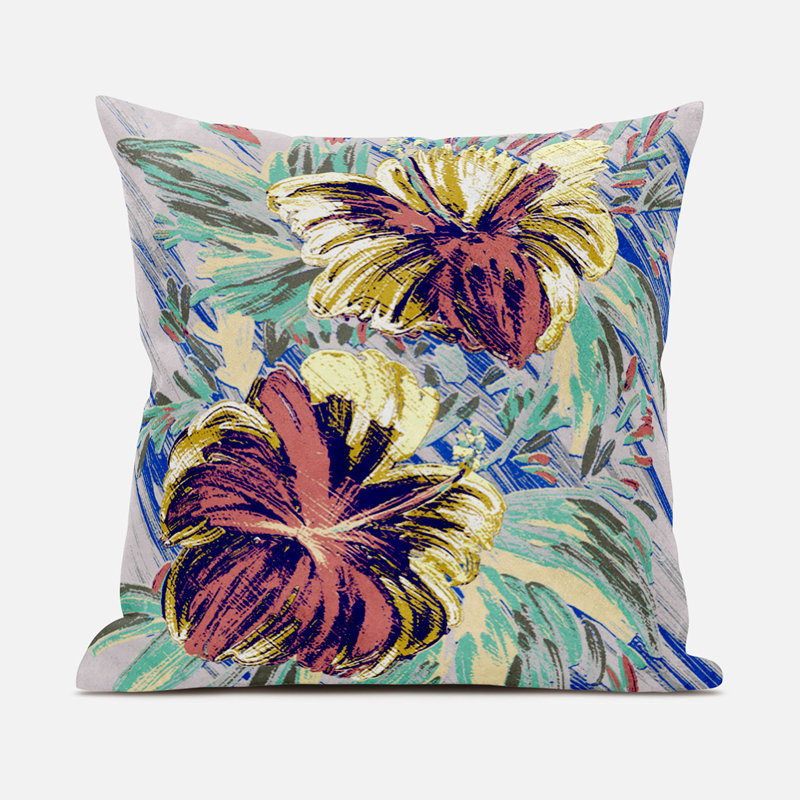 Vibrant Floral Square Indoor/Outdoor Reversible Pillow
