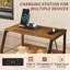 Table de chevet haute 4 tiroirs 37 po avec station de charge et lumières DEL Gwytha, table de chevet moderne avec prises CA et USB intégrées, table de chevet avec tablettes de rangement ouvertes pour la chambre à coucher-1317961880