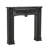 Black Wooden Scroll Freestanding Decorative Fireplace Mantle with Floral Accents, 45" x 9" x 43"