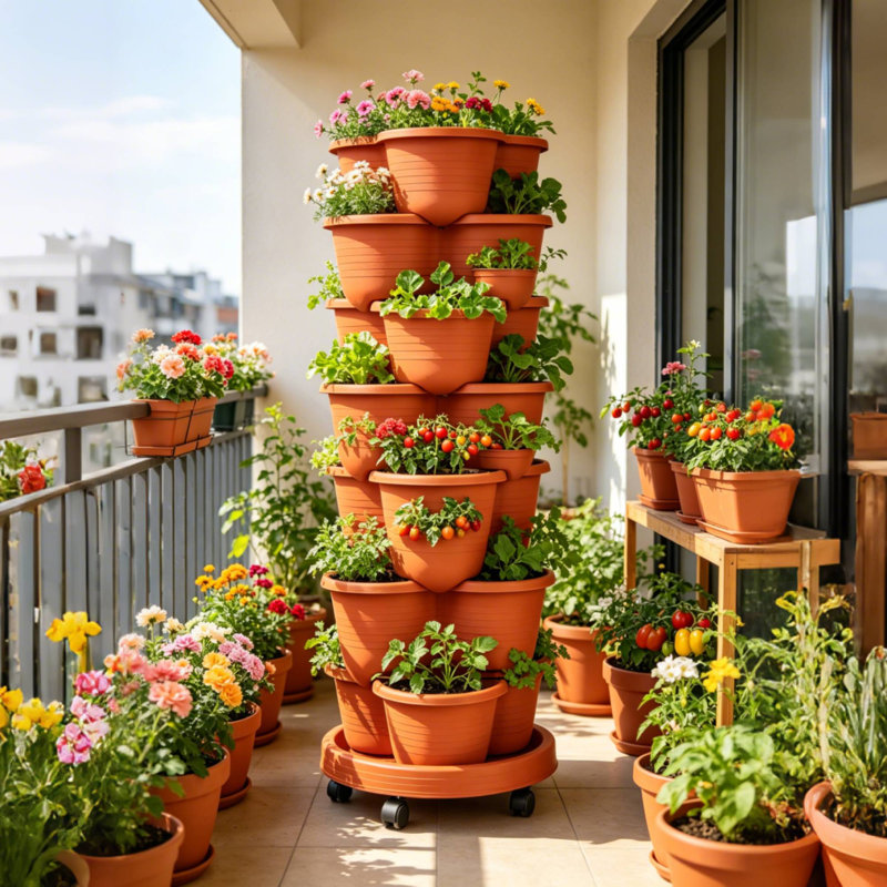 Ensemble de jardinières verticales Strawberry, Orange