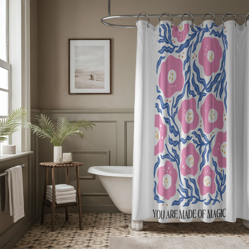 Rideau de douche 1 pièce Wild Blooms, H 74 po x l 71 po