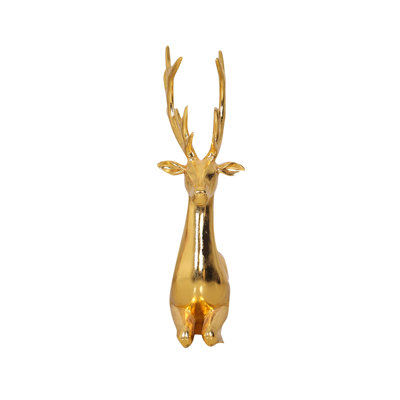 Statues de cerfs assis [feuille d'or]
