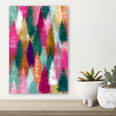 Modern Vibe Christmas-Trees Abstract Bold Colorful Wall Art Print
