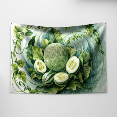 Tapisserie murale légumes melon d'hiver