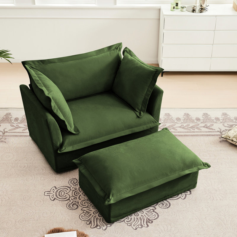 Fauteuil avec salon, chenille, sièges spacieux, dossier confortable, housse lavable amovible en chenille, coussins luxueux, matériau respirant profond, teinture
