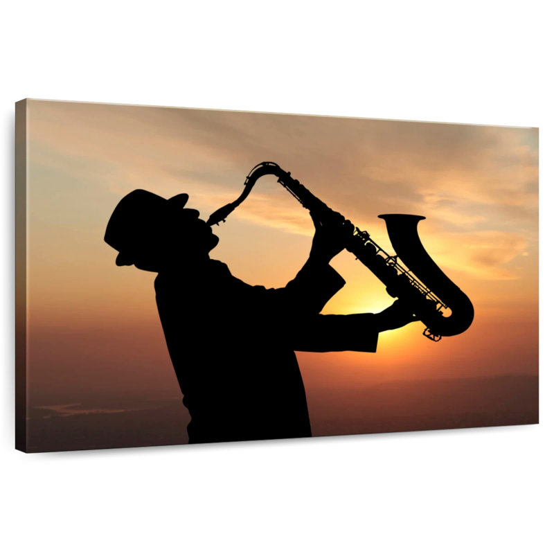 Abarca Man Playing Saxophone, 20" H x 30" W
