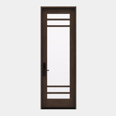 G10502-SW-96 | Porte simple de 96 po, extérieur pré-monté RTA, SDL 5 Lite, bois d'acajou brut