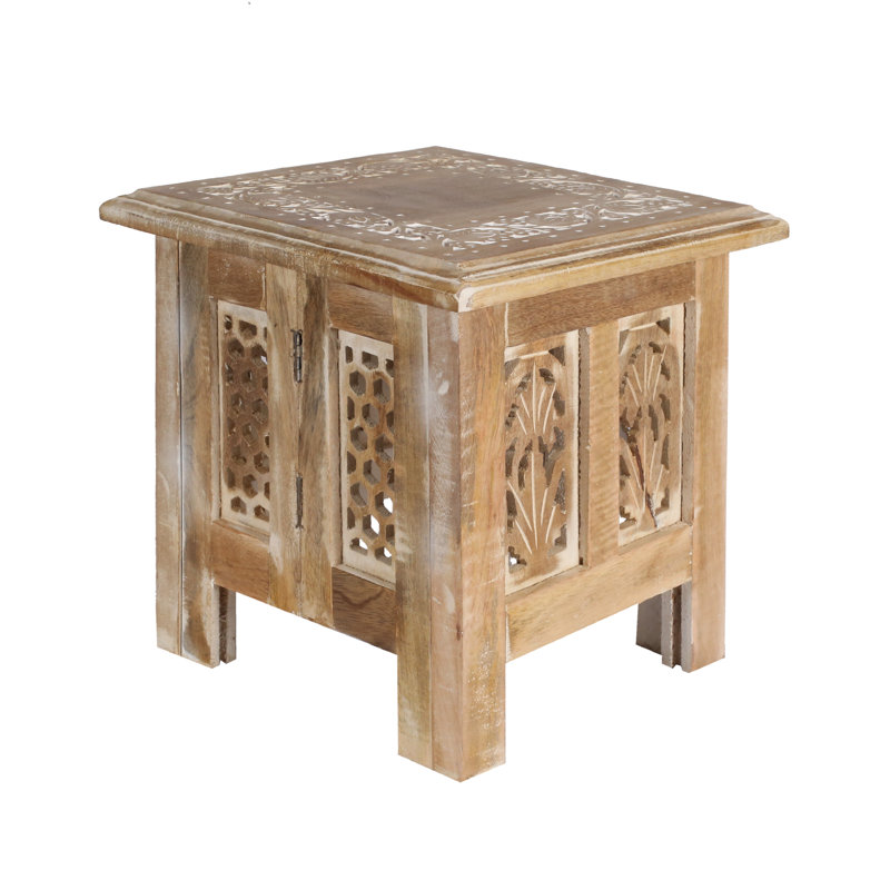 Abbey End Table, Natural, 31cm H x 30cm W x 30cm D