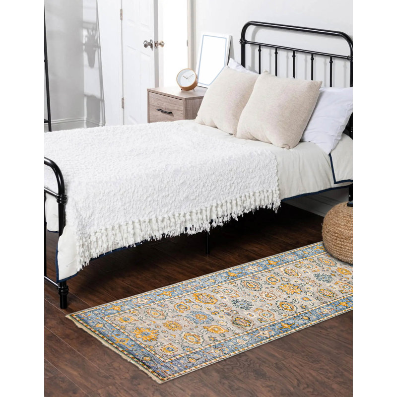 Tapis unique gris Oushak de conception unique 2 pi 9 po x 8 pi 0 po