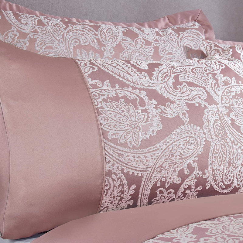 Edmonson Floral Duvet Cover Set with Pillowcases, Blush, Double Duvet Cover + 2 Pillowcases (50 x 75cm)