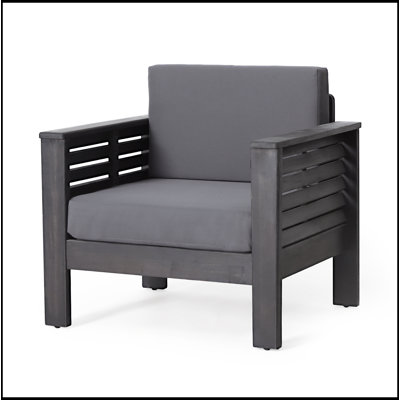 Fauteuils club d'extérieur en bois d'acacia durable avec coussins confortables, parfaits pour la détente et l'attrait esthétique