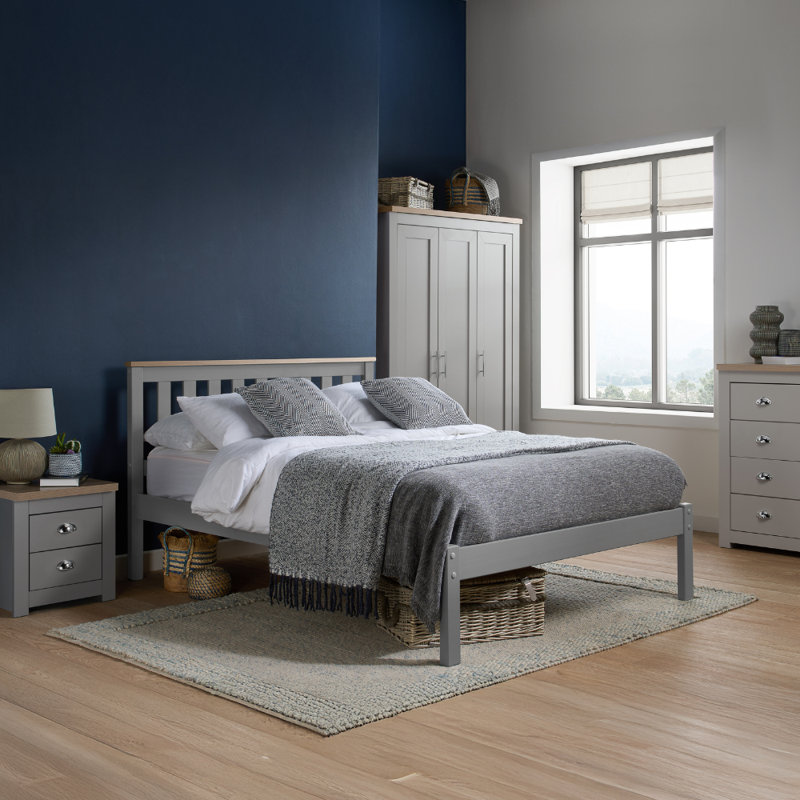 Highgate 2 Drawer Bedside Table, Grey