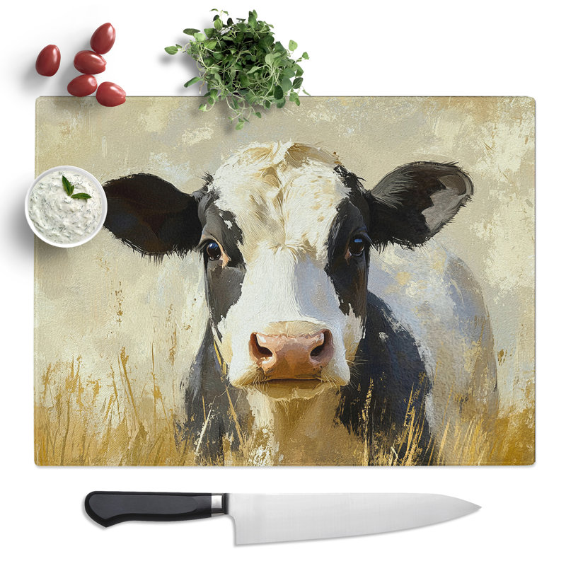 Cow Vol.3  Glass Chopping Board