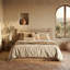 Lit plateforme de rangement King moderne en bois naturel avec tête de lit à panneaux horizontaux et barre de rangement intégrée-1255621076-1255621083