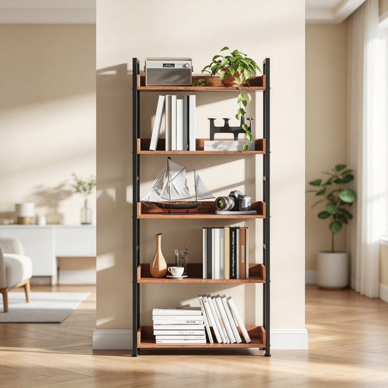 144.3 cm H x 60 cm W Bookcase, Brown