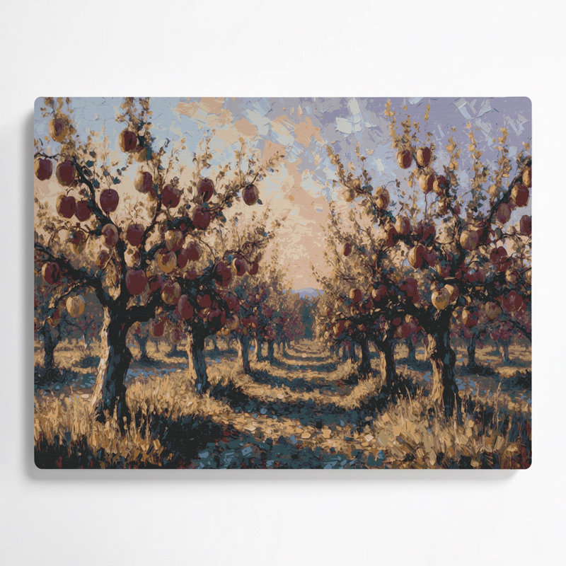 «Farm Apple Trees», art mural en métal brun, H 11 po x l 14 po