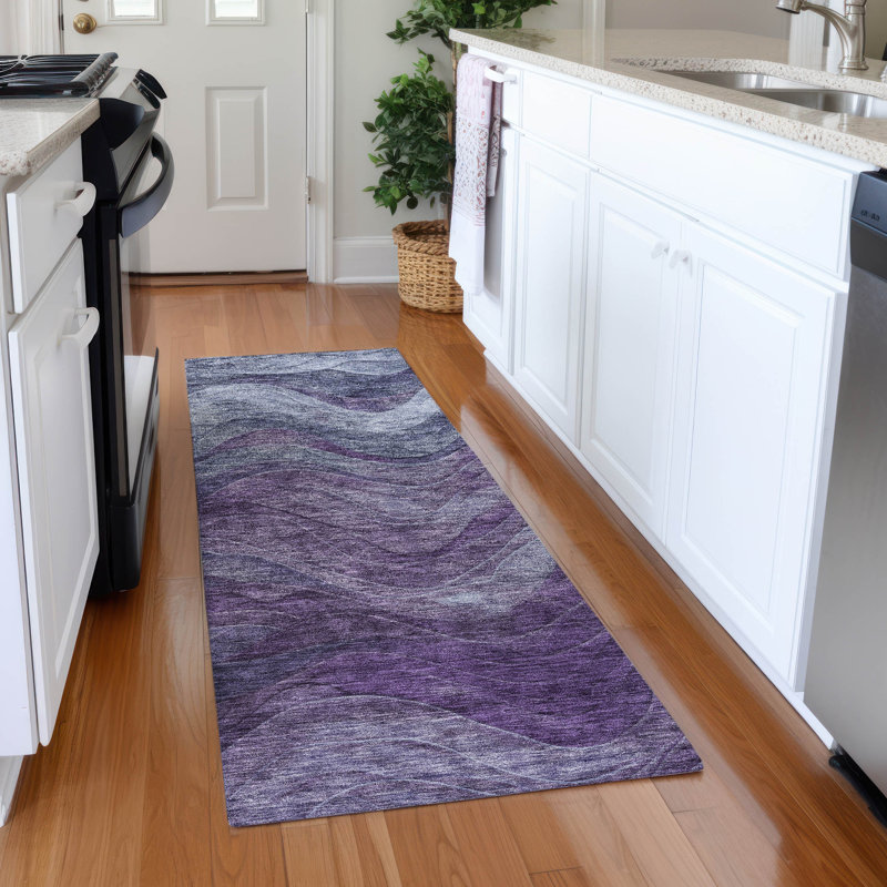 Tapis tourbillon de qualité supérieure lavable à la machine Milardo AMF1700, Tapis de couloir 2 pi 3 po x 7 pi 6 po