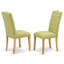 L'ensemble de table de salle à manger 5 pièces pour 4 personnes comprend une table de cuisine ronde avec Dropleaf et 4 chaises de salle à manger Parson en lin Limelight, chêne-1999411165-1999411106-1914477167