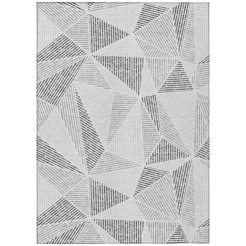 Tapis intérieur / extérieur en polyester tissé à la machine Itzayana, Rectangle 9 pi x 12 pi