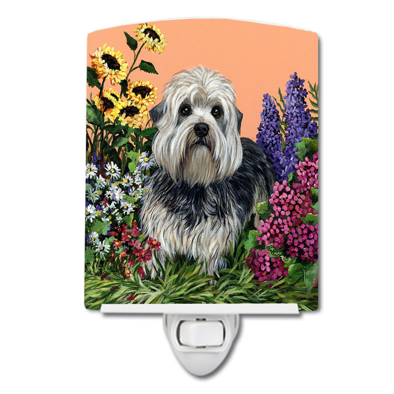 Westie Going Up Ceramic Night Light, Dandie Dinmont Terrier
