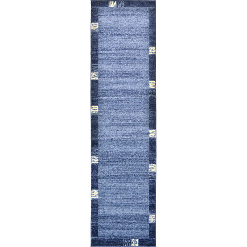 Tapis bleu clair Sahna, Tapis de couloir 2 pi 7 po x 10 pi