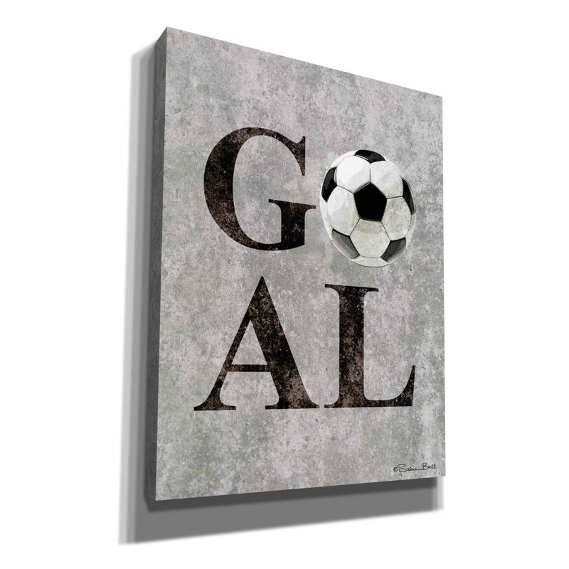 «Soccer GOAL» par Susan Ball, art mural sur toile, H 34 po x l 26 po x P 1,25 po