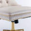 Fauteuil de bureau moderne capitonné en velours capitonné à boutons, fauteuil de bureau pivotant sans accoudoirs-1523406076