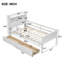 Lit plateforme simple en bois avec éclairage à DEL intégré, tête de lit multifonctionnelle, garde-corps et 2 tiroirs, blanc