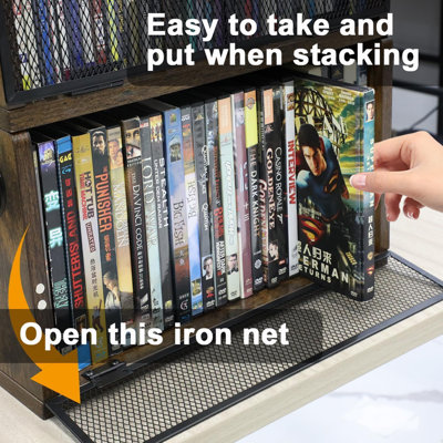 Paquet de 2 supports CD pour DVD avec poignées, pouvant contenir 28 DVD ou 32 Blu-ray par support, support de boîtier de DVD portable pour bureau, garde-robe, jeux vidéo, livres, films