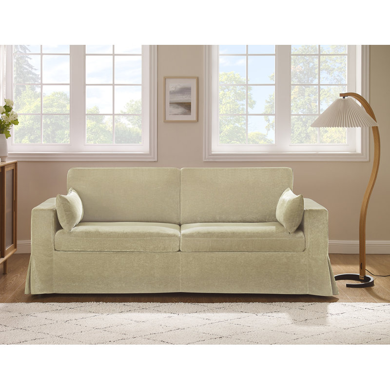 Brenda 213.1Cm Square Arms Sofa, Sand Rayon/Viscose