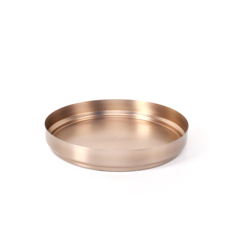 Rondo Metal Tray, 4cm H x 34cm W x 34cm D, Soft Copper
