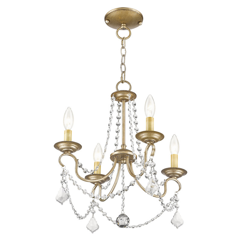 Fabio 4 - Light Dimmable Chandelier, Antique Silver Leaf