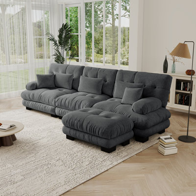 Ensemble de canapé en L Cloud Cloud Couch pour salon, tissu chenille