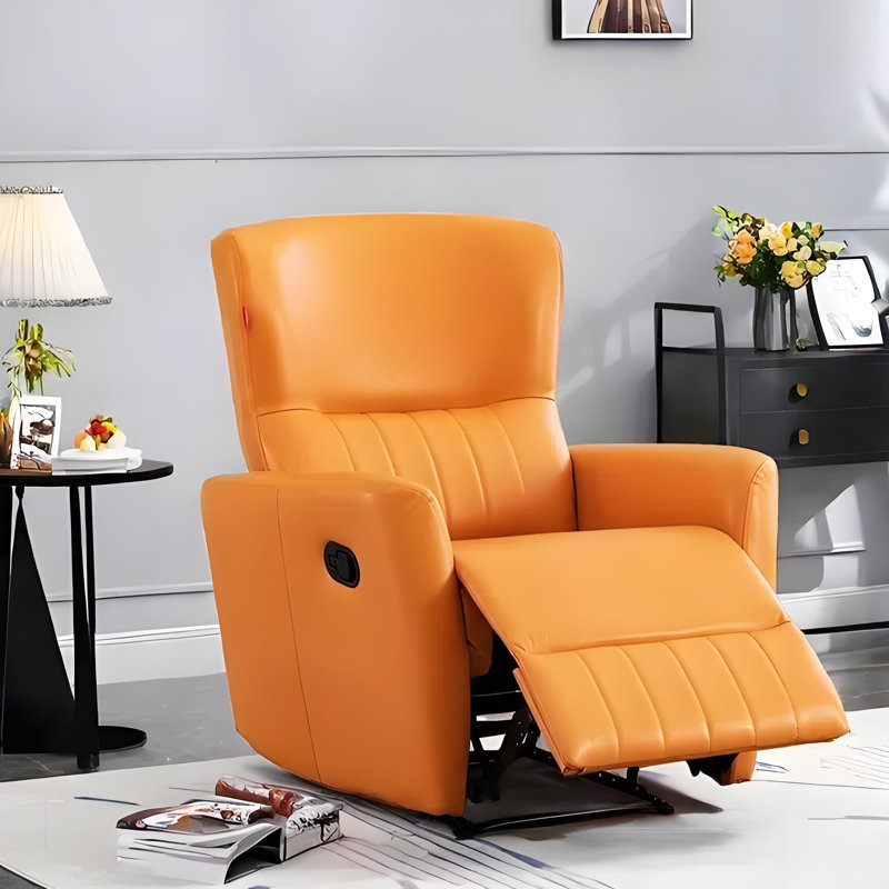 Micheal, Orange Faux Leather